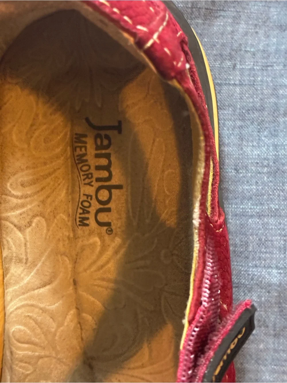 Jambu Red Mary Jane Flat with Cutout Upper size 7.5